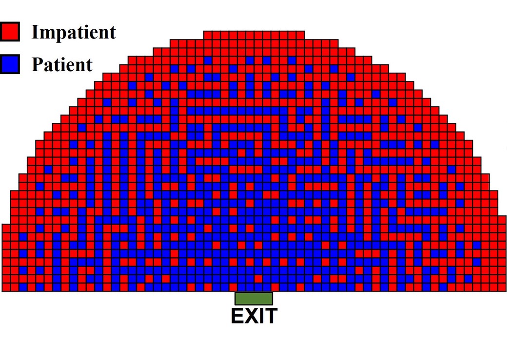 Spatial game in cellular automaton evacuation model (2015)